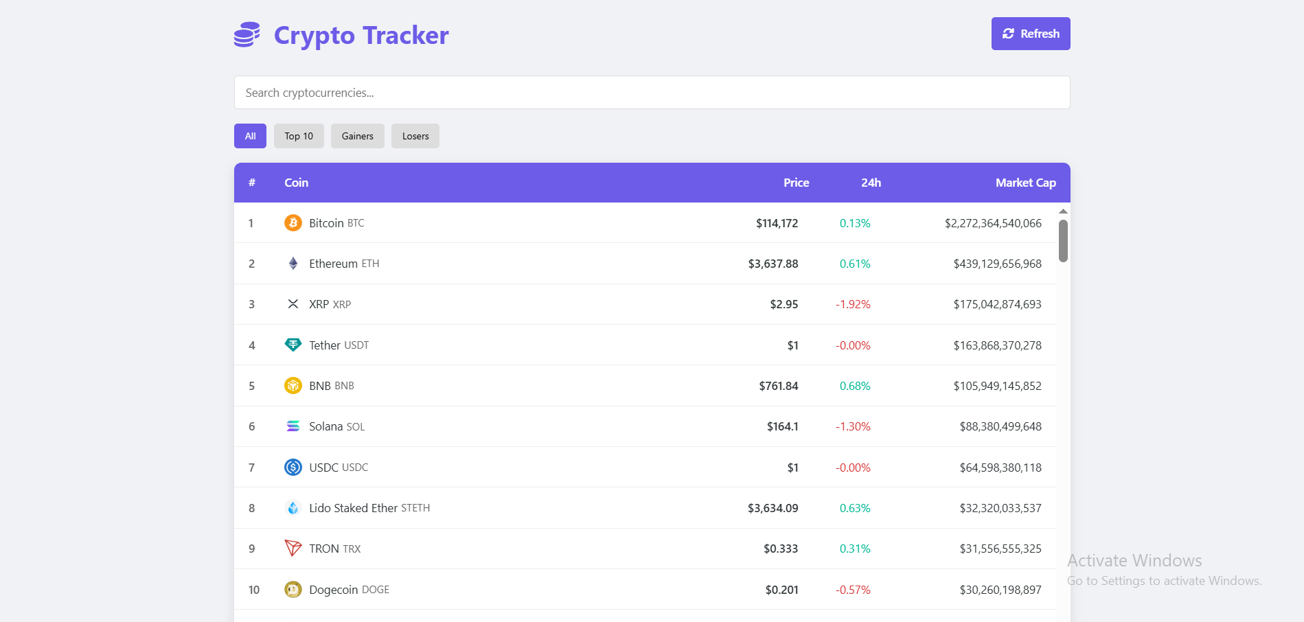Crypto Tracker